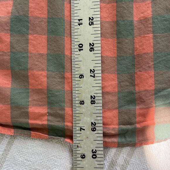 J Crew Shirt Mens Size M Pink Grey Gingham Plaid Checks Button Up Collar Pocket - Picture 10 of 16